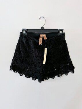 Whispers  Black Lace Lightweight Shorts